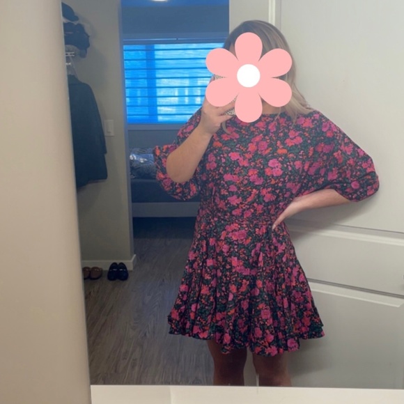 Vici NWT Floral Tie Waist Garden Party Vibes Mini Dress - Picture 4 of 5